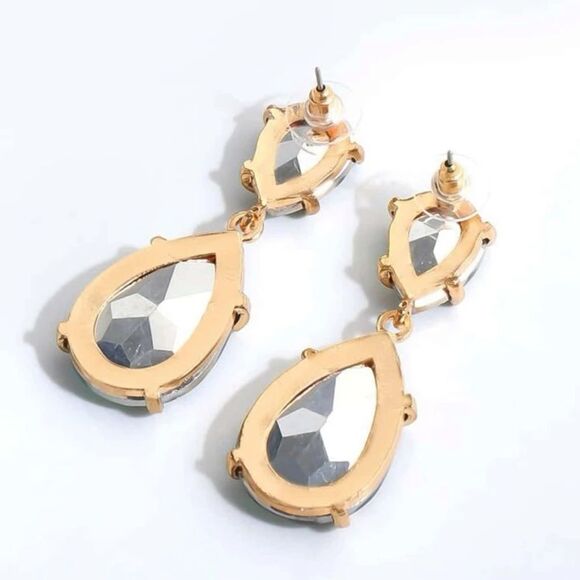 Royalcore Vamp Goth Victorian Renaissance Water Drop Statement Earrings - Picture 2 of 4